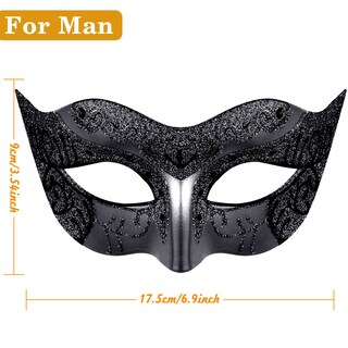 Foto 2 | Foto 2 | Máscaras De Mascarada Siquk Lentejuelas Para Pareja Venecianas Color Negro - Venta Internacional.