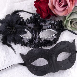 Foto 4 | Foto 4 | Máscaras De Mascarada Siquk Lentejuelas Para Pareja Venecianas Color Negro - Venta Internacional.