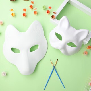 Foto 3 | Foto 3 | Juego De Máscaras Para Niños Pequeños Con Forma De Zorro Y Gato Color Blanco - Venta Internacional.