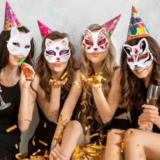 Foto 4 | Foto 4 | Juego De Máscaras Para Niños Pequeños Con Forma De Zorro Y Gato Color Blanco - Venta Internacional.