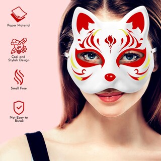 Foto 7 | Foto 7 | Juego De Máscaras Para Niños Pequeños Con Forma De Zorro Y Gato Color Blanco - Venta Internacional.