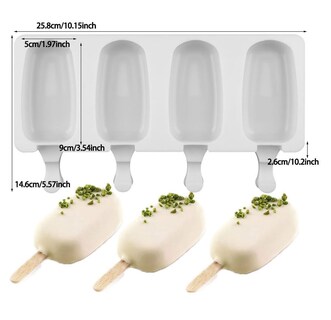 Foto 3 | Foto 3 | Paquete De 2 Moldes Para Helado Con 100 Barras De Silicona Color Blanco - Venta Internacional.