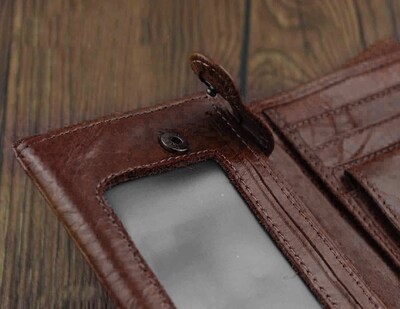 Foto 5 | Foto 5 | Billetera Xtom2013 De Cuero Genuino Con Tres Pliegues Para Hombre - Venta Internacional.
