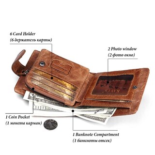 Foto 4 | Foto 4 | Wallet Kavi's Piel Auténtica Grabada Gratis Para Hombre - Venta Internacional.