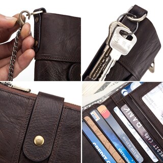 Foto 5 | Foto 5 | Cartera Kavi's De Piel Auténtica Rfid Crazy Horse Para Hombre - Venta Internacional.