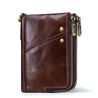 Foto 1 | Foto 1 | Monedero Vintage De Piel Auténtica Con Rfid Wallet Gzcz Para Hombre - Venta Internacional.