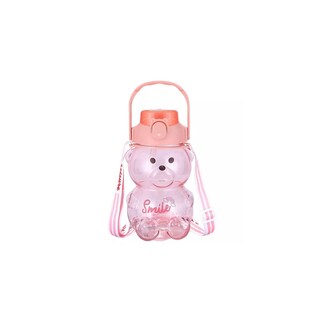 Foto 1 | Foto 1 | Botella De Agua Antiderrames De 1 Litro Diseño De Oso Kawaii Rosa Con Bastón 3d - Venta Internacional.
