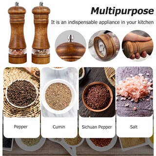 Foto 7 | Foto 7 | Juego De Molinillos De Pimienta De Madera Sal Y Cerámica 2 Unidades - Venta Internacional.