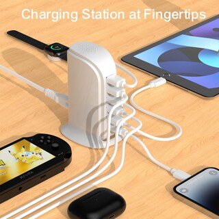 Foto 4 | Foto 4 | Estación De Carga Upoy Multi Usb Tower Hub 5 Usb+1 Tipo C - Venta Internacional.