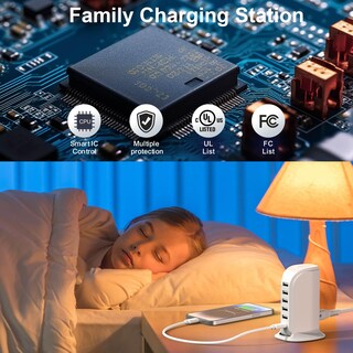 Foto 7 | Foto 7 | Estación De Carga Upoy Multi Usb Tower Hub 5 Usb+1 Tipo C - Venta Internacional.
