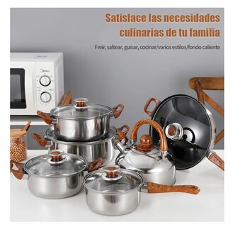 Foto 2 | Foto 2 | Utensilios De Cocina Ollas Y Sartenes De Acero Inoxidable 12 Piezas - Venta Internacional.
