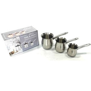 Foto 6 | Foto 6 | Set De 3 Ollas De Leche De Acero Inoxidable Para Calentar Líquidos - Venta Internacional.