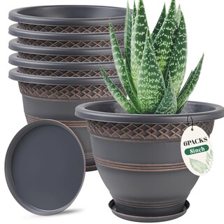 Foto 1 | Foto 1 | Macetas De Plástico Usocik Paquete De 6 20 Cm Con Platillo - Venta Internacional.