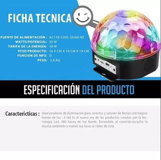 Foto 5 | Foto 5 | Luces De Fiesta Disco Ball Con Bluetooth Y Mando A Distancia - Venta Internacional.