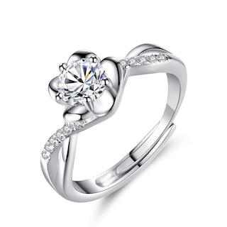 Foto 4 | Foto 4 | Anillo De Compromiso De Plata 925 Con Circonita Y Flor De Melocotón Para Mujer - Venta Internacional.