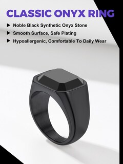 Foto 3 | Foto 3 | Anillo Richsteel Black Onyx De Acero Inoxidable Tamaño 08 Para Hombre - Venta Internacional.