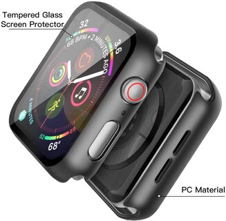 Foto 3 | Foto 3 | Funda + Cristal Templado Para Apple Watch Misxi 2 De 44 Mm Color Negro - Venta Internacional.