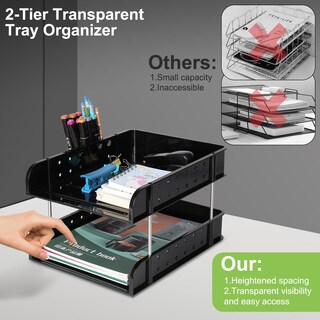 Foto 3 | Foto 3 | Bandeja Organizadora Apilable Para Cartas Sanwich Tamaño A4 Color Negro - Venta Internacional.