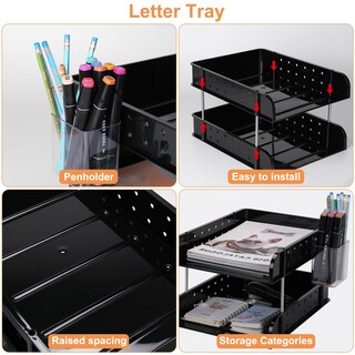 Foto 4 | Foto 4 | Bandeja Organizadora Apilable Para Cartas Sanwich Tamaño A4 Color Negro - Venta Internacional.
