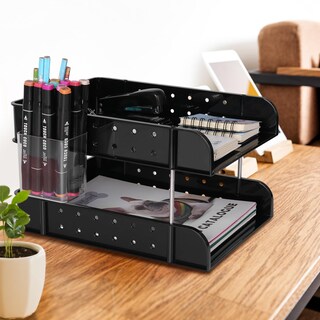 Foto 6 | Foto 6 | Bandeja Organizadora Apilable Para Cartas Sanwich Tamaño A4 Color Negro - Venta Internacional.