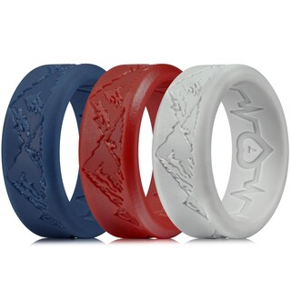 Foto 2 | Foto 2 | Anillos De Silicona Con Diseño De Pico De Montaña De King Will 3 Unidades Tamaño 9 - Venta Internacional.