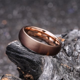 Foto 3 | Foto 3 | Anillo De Boda King Will Dome Carburo De Tungsteno Marrón 6 Mm - Venta Internacional.
