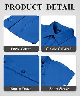 Foto 3 | Foto 3 | Camisa Visaccy Para Niños De Manga Corta Con Botones Azul Real 14 Años - Venta Internacional.