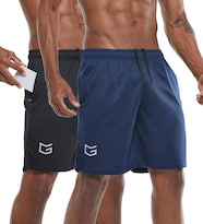Pantalones Cortos De Entrenamiento Para Correr G Gradual  Paquete De 2 Para Hombre  Azul Marino Y Negro - Venta Internacional.