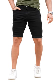 Foto 1 | Foto 1 | Pantalones Cortos Gingtto Black Jean Para Hombre Ajustados Casuales Ajustados 36 - Venta Internacional.