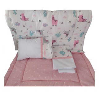 Foto 1 | Foto 1 | Set Genérico De Cuna Para Dormir Color Rosa Y Gris Con Colchón De 90 X 55 Cm - Venta Internacional.