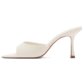 Foto 6 | Foto 6 | Mules Riekhany De Tacón Alto Para Mujer Sin Cordones Punta Puntiaguda Color Blanco - Venta Internacional.