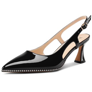 Foto 1 | Foto 1 | Zapatos Tnynfbeb Para Mujer Tacón De Gatito Y Punta Puntiaguda Negros 8.5 - Venta Internacional.
