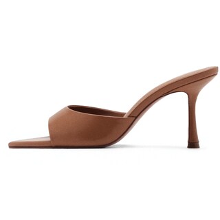 Foto 3 | Foto 3 | Mules Riekhany De Tacón Alto Sin Cordones Punta Abierta Y Puntiaguda Color Marrón - Venta Internacional.