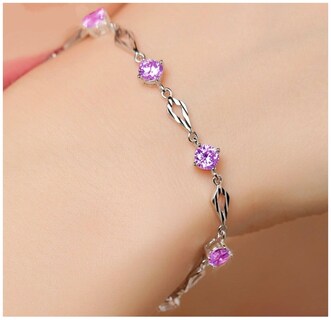 Foto 4 | Foto 4 | Pulsera De Plata Fina 925 Con Amatista Lila Morada - Venta Internacional.