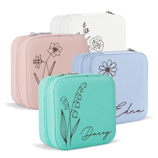 Foto 1 | Foto 1 | Joyero Party To Be Con Nombre Personalizado Birth Flower Series 2 - Venta Internacional.