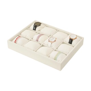 Foto 1 | Foto 1 | Bandeja Organizadora Coward De Terciopelo Beige Con 12 Rejillas Para Relojes - Venta Internacional.