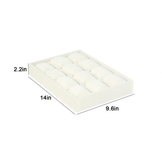 Foto 5 | Foto 5 | Bandeja Organizadora Coward De Terciopelo Beige Con 12 Rejillas Para Relojes - Venta Internacional.