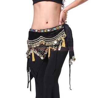 Foto 3 | Foto 3 | Bellydance Caderin Arabic Dance Velvet Con Gemas Y Monedas - Venta Internacional.