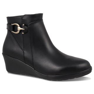 Foto 1 | Foto 1 | Botín De Piel Dama Lady Dominiq 2374 Negro Tacón Corrido - Cómodo Y Elegante