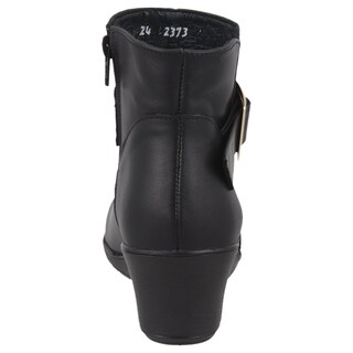 Foto 4 | Foto 4 | Botín De Piel Dama Lady Dominiq 2373 Negro Tacón Corrido - Cómodo Y Elegante