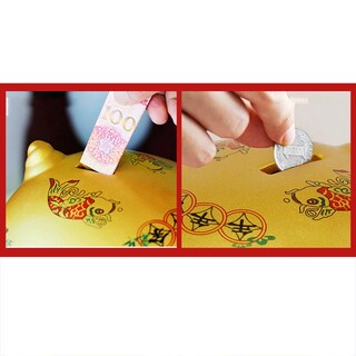 Foto 4 | Foto 4 | Caja Ahorradora De Monedas De Cerámica Con Forma De Cerdo Dorado De Piggy Bank Myyingbin - Venta Internacional.