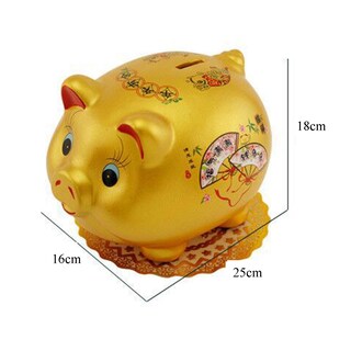 Foto 5 | Foto 5 | Caja Ahorradora De Monedas De Cerámica Con Forma De Cerdo Dorado De Piggy Bank Myyingbin - Venta Internacional.