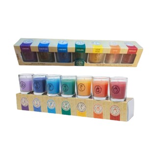 Foto 1 | Foto 1 | Set De 7 Velas De Chakra En Recipientes De Vidrio - Venta Internacional.