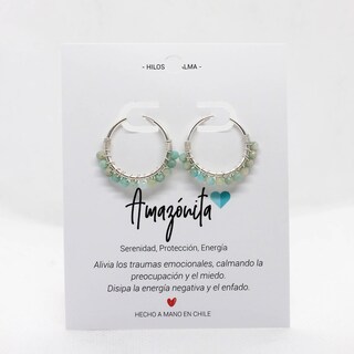 Foto 1 | Foto 1 | Pendientes De Plata 925 Con Piedra Amazonita Natural - Venta Internacional.