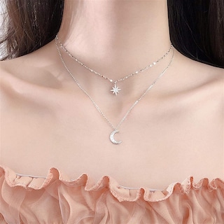 Foto 2 | Foto 2 | Collar De Plata 925 Con Diseño De Luna Y Sol Para Mujer - Venta Internacional.
