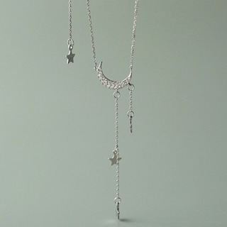 Foto 2 | Foto 2 | Collar De Plata 925 Con Diseño De Luna Y Estrellas Para Mujer - Venta Internacional.