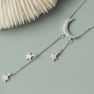 Foto 3 | Foto 3 | Collar De Plata 925 Con Diseño De Luna Y Estrellas Para Mujer - Venta Internacional.