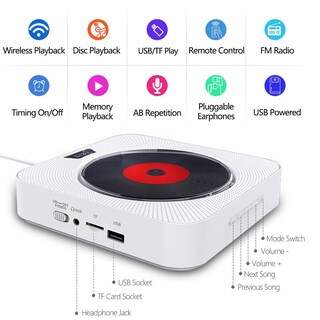 Foto 2 | Foto 2 | Reproductor De Cd Portátil Altavoz Bluetooth Estéreo Con Pantalla Led - Venta Internacional.