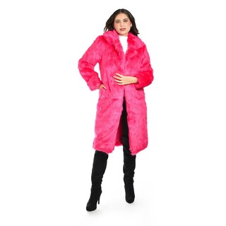 Foto 1 | Foto 1 | Abrigo Largo De Peluche Roman Fashion /juvenil 4098 (fiusha) Fucsia