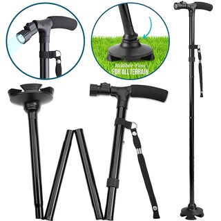 Foto 1 | Foto 1 | Bastón Ortopédico Plegable Magic Cane Luz Led De 4 Puntos - Venta Internacional.